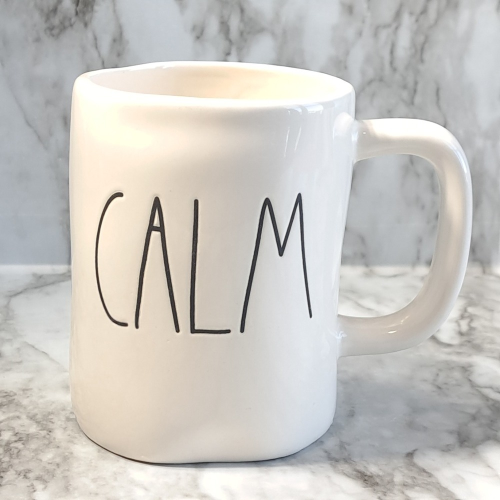 Rae‎ Dunn By Magenta Calm White Coffee/Tea Ceramic Mug 12 oz